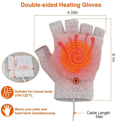 USB Heating Gloves -Grey