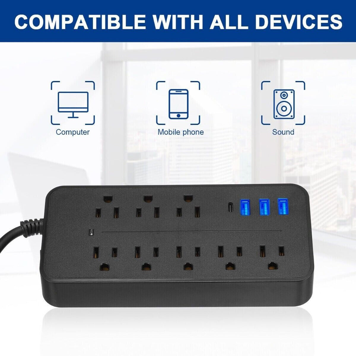 USB Surge Protector Power Strip