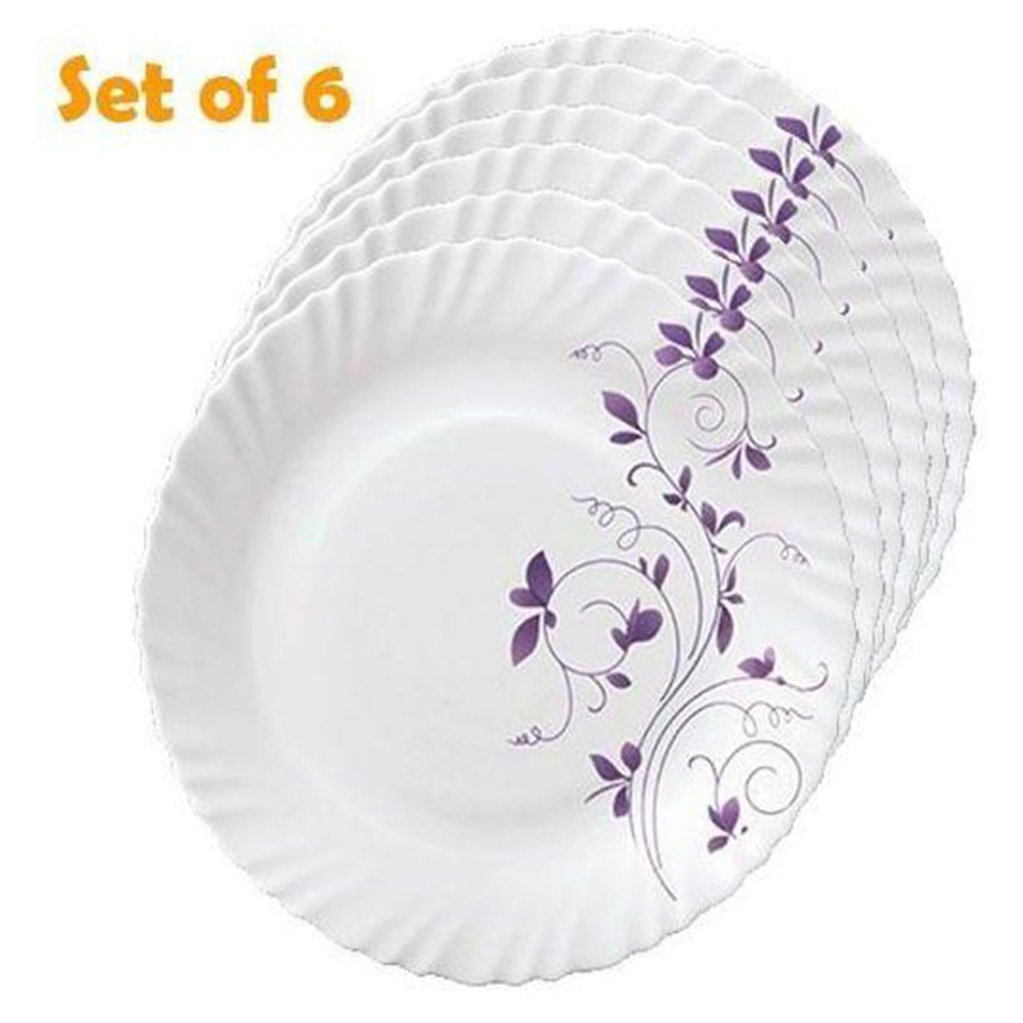 La Opal Glass Diva, Classique Collection, Opal Glass Full Plate Set 11" 6 pcs-Dazzle Purple