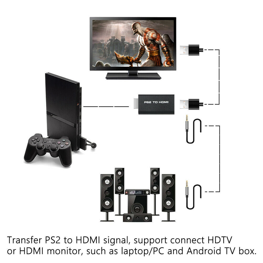 Retro Game Console AV to HDTV Converter Adapter