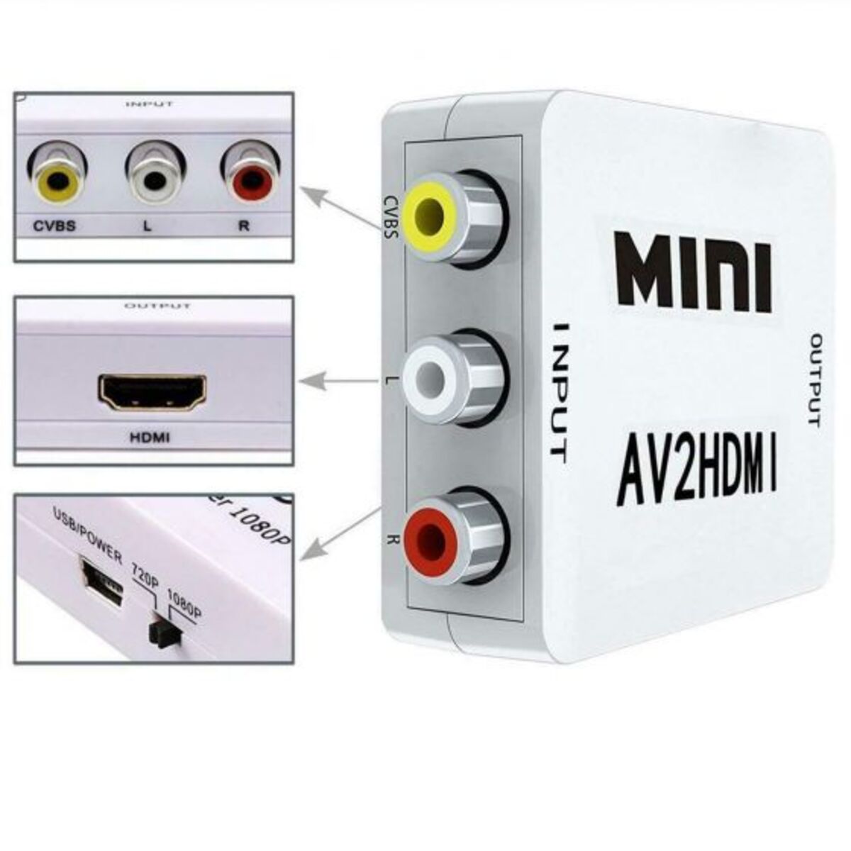 AV to HDTV Upscale Convertor 1080P 60Hz