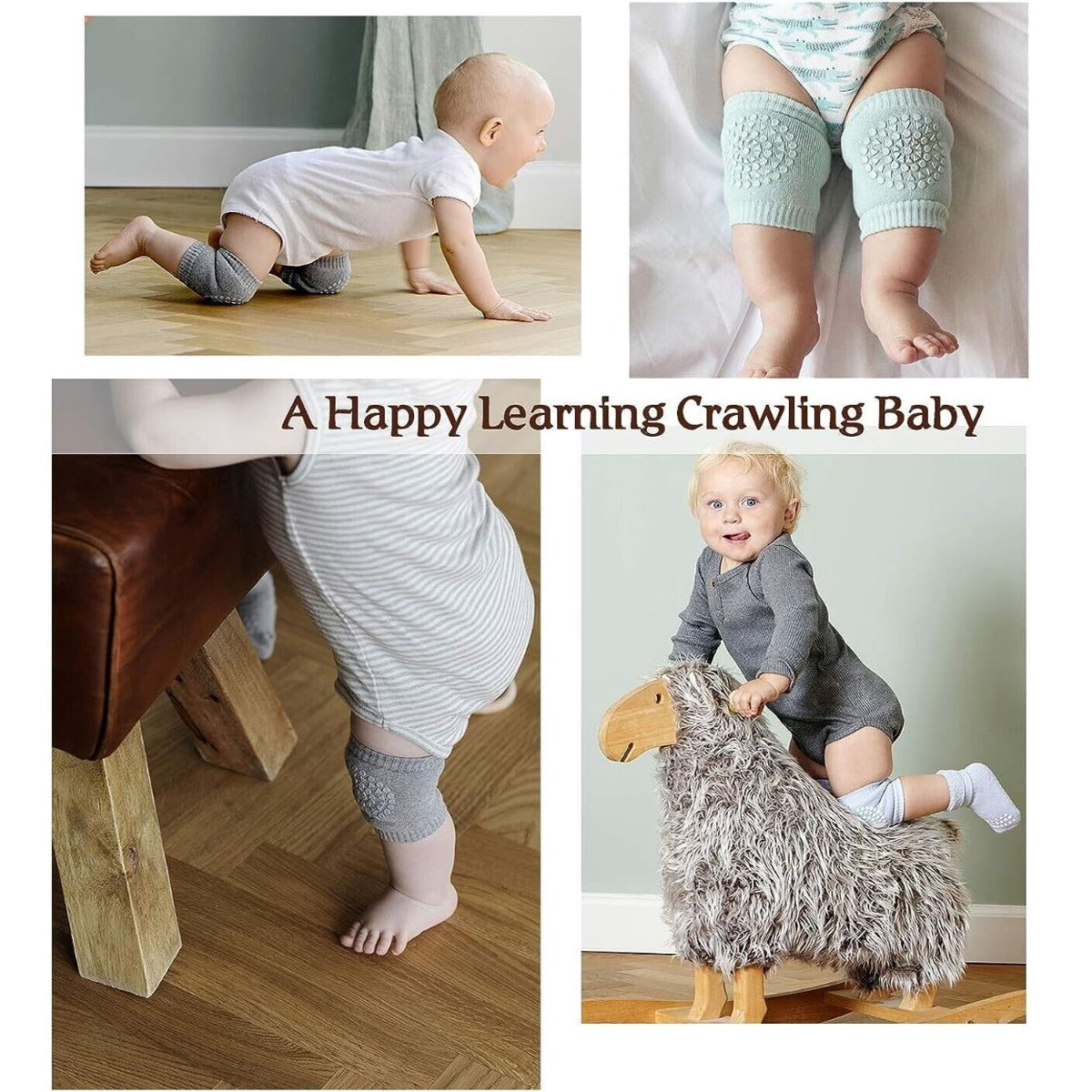 Baby Crawling Cushion Knee Pads Grey