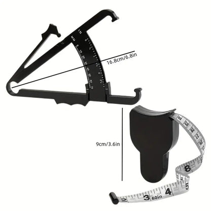 AccuMeasure Body Fat Caliper and Tape Measure Skinfold Calipers and Measuring Tape for Accurate Body Fat Measurement