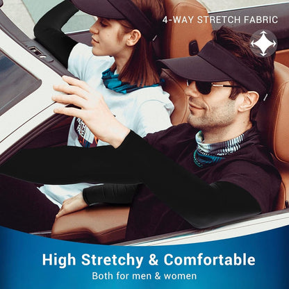 1Pairs of Breathable Sun Protection Sleeves - UV Protection & Cooling for Driving