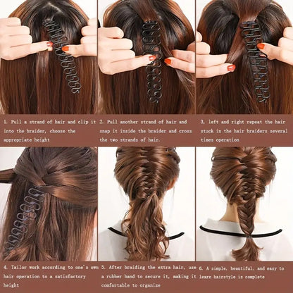 Effortless Hair Styling with Hair Twist Styling Bun Maker Braider Roller Hook for Women and Girls