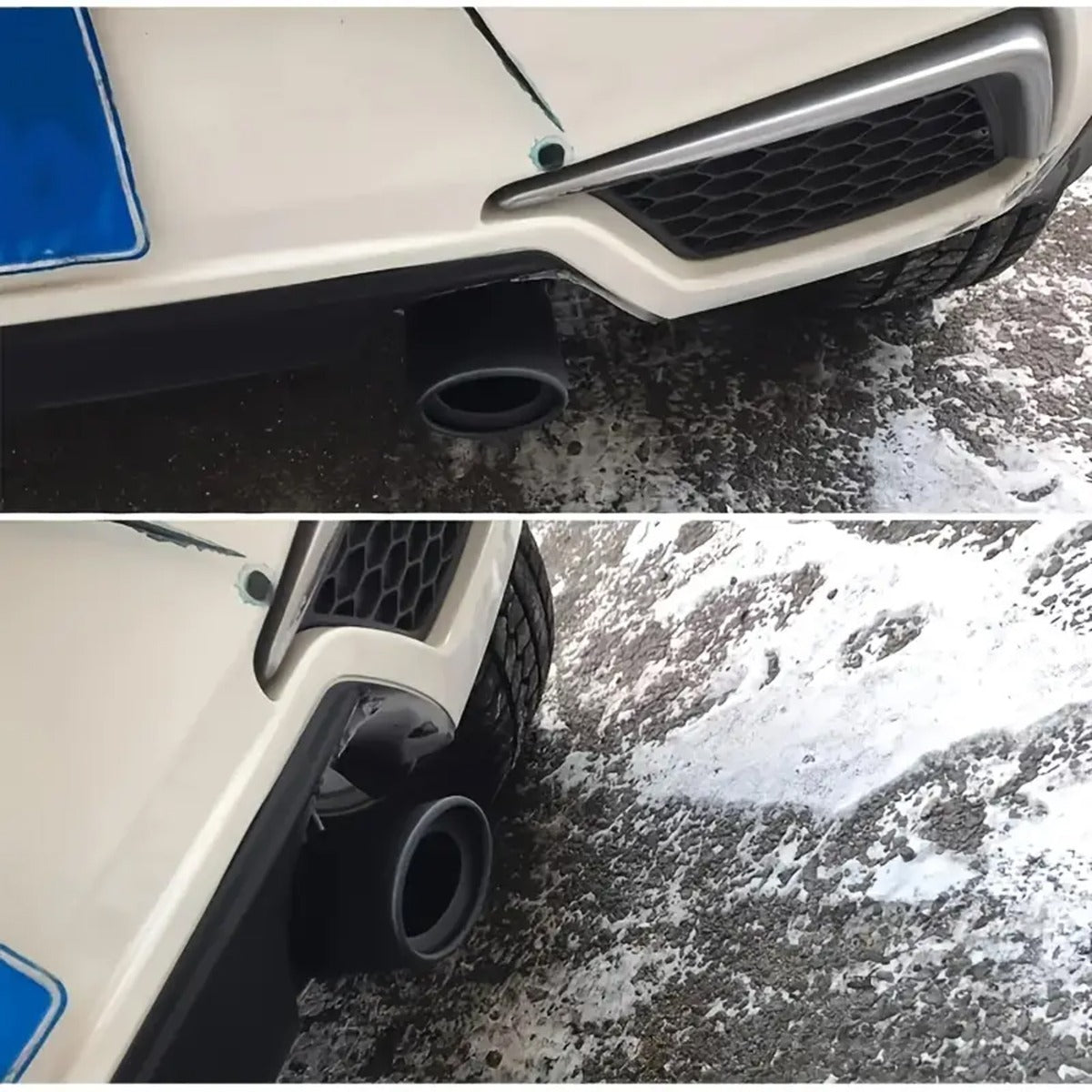 Black Universal Car Exhaust SS Tail Muffler Tip Pipe Car Vehicle Throat Exhaust System