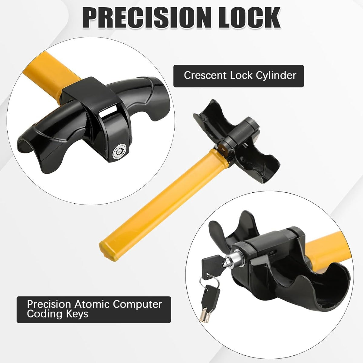 Universal Anti-Theft Car Auto Security Rotary Steering Wheel Lock