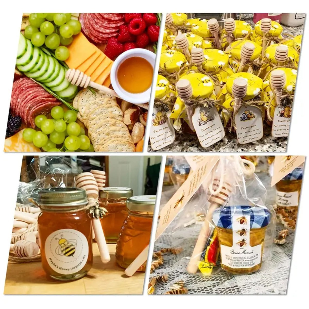 1 pcs Wooden Honey Dipper Stick