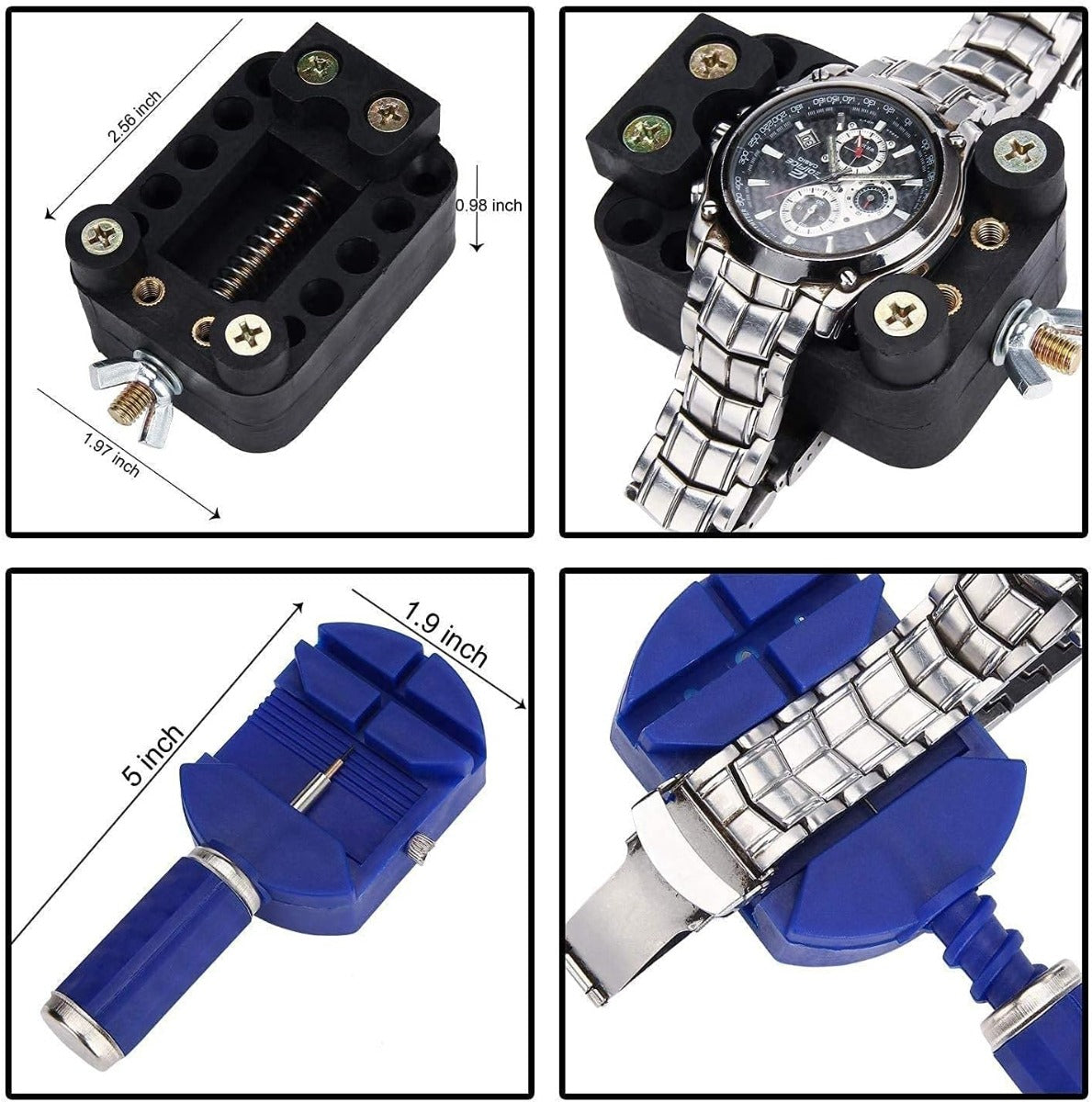 Watch Repair Tool Set, Case Opener Spring Bar Strap Link With Carrying Pouch