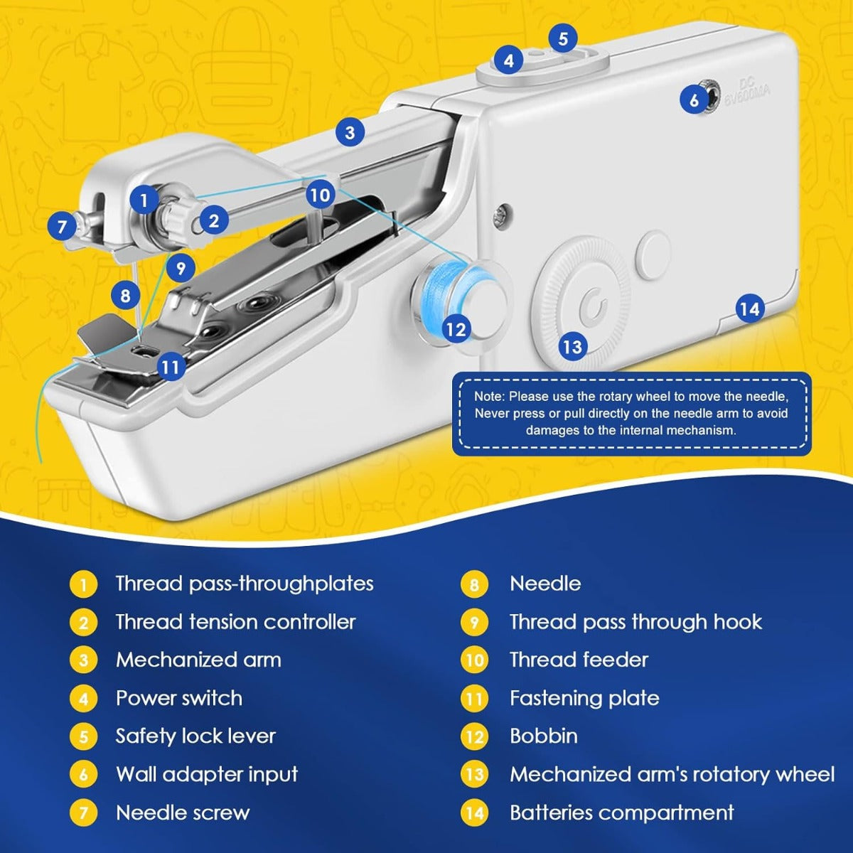 Mini Handheld Sewing Machine