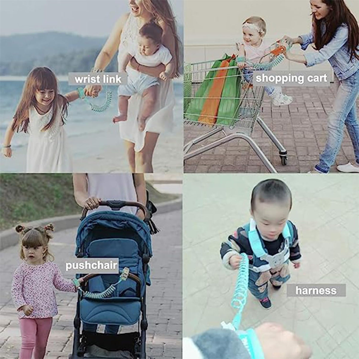Baby & Child Anti Lost Leash Wrist Link Harness Spring Rope For Toddlers
