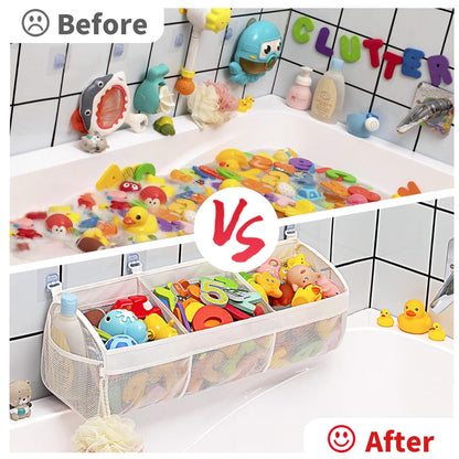 Store & Arrange Rack Hanging Mesh Bag Bath Toy Cleaning Bag