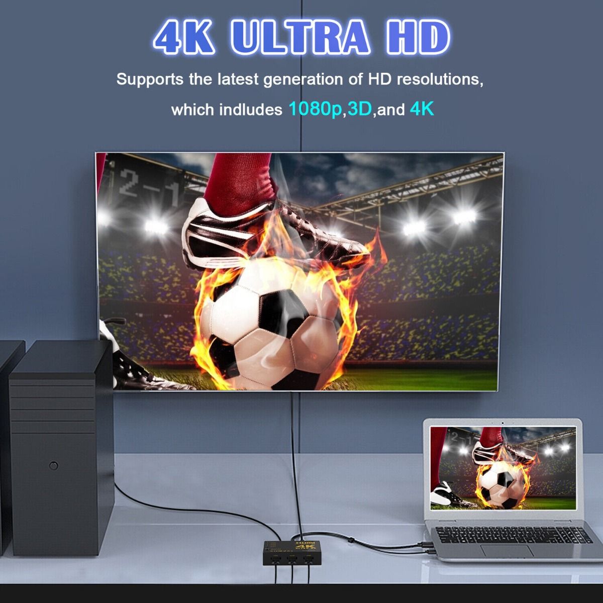 5-Port HDTV Switch Splitter with Push Button