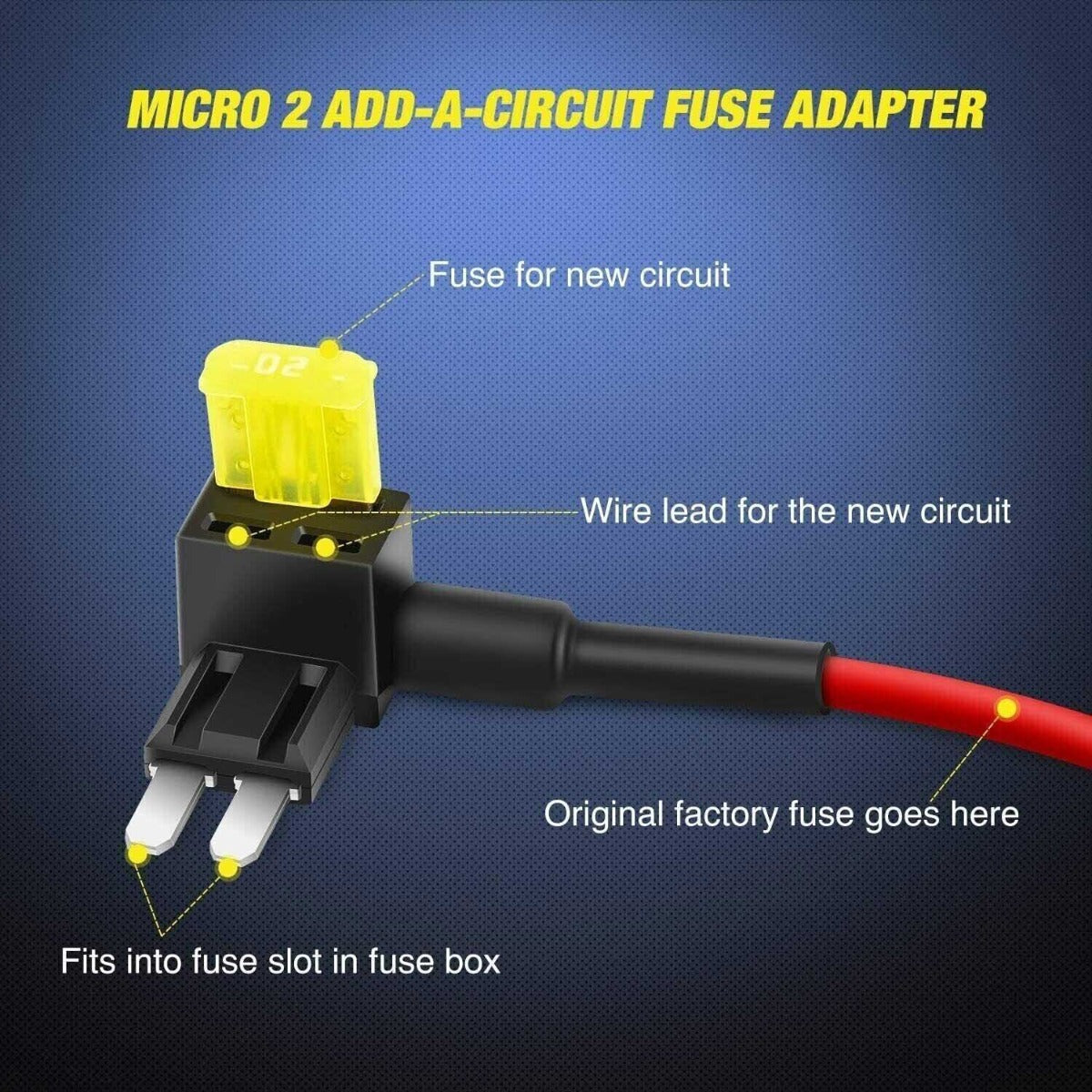 5PCS 12V 20 Amp Mini Car Add-a-circuit Fuse