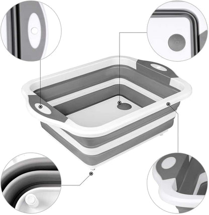 Collapsible Cutting Board with Colander