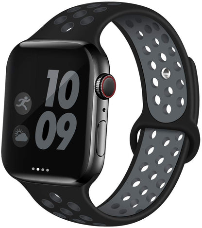 Smart Watch Silicon Band 38 MM / 42 MM-Black &amp;amp; Grey-42mm