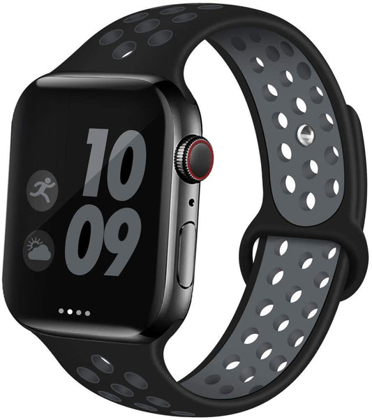 Smart Watch Silicon Band 38 MM / 42 MM-Black &amp;amp; Grey-42mm