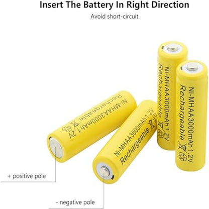 Ni-MH AA 3000mAh 1.2V Rechargeable Batteries (4 Pack)