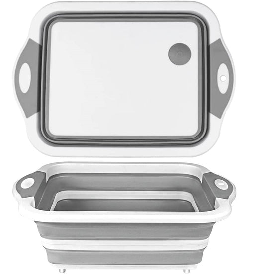 Collapsible Cutting Board with Colander