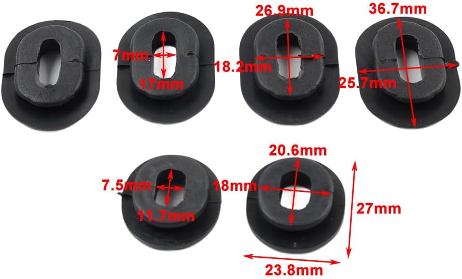 6Pcs Motorbike Oval Round Single Side Cover