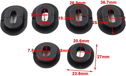 6Pcs Motorbike Oval Round Single Side Cover