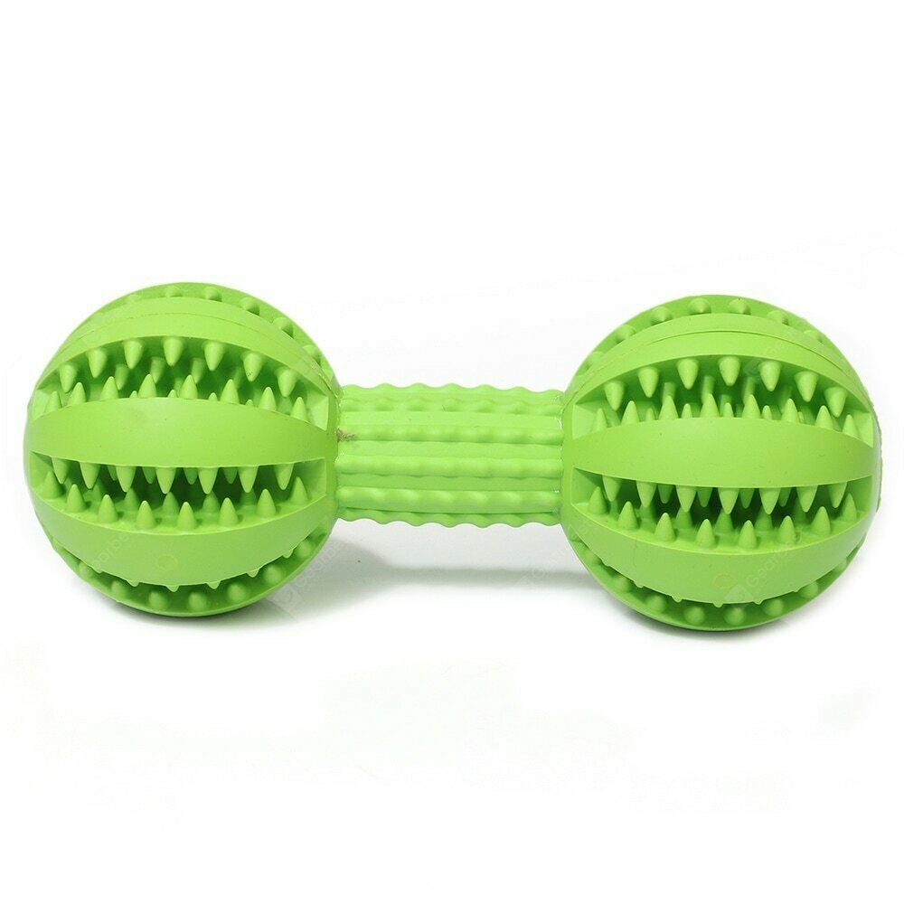 Dog Rubber Dumbbell Toy -Green