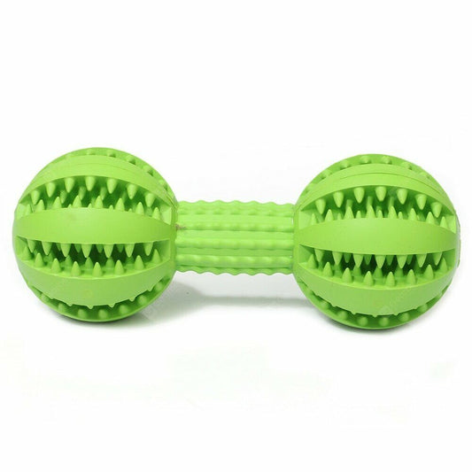 Dog Rubber Dumbbell Toy -Green
