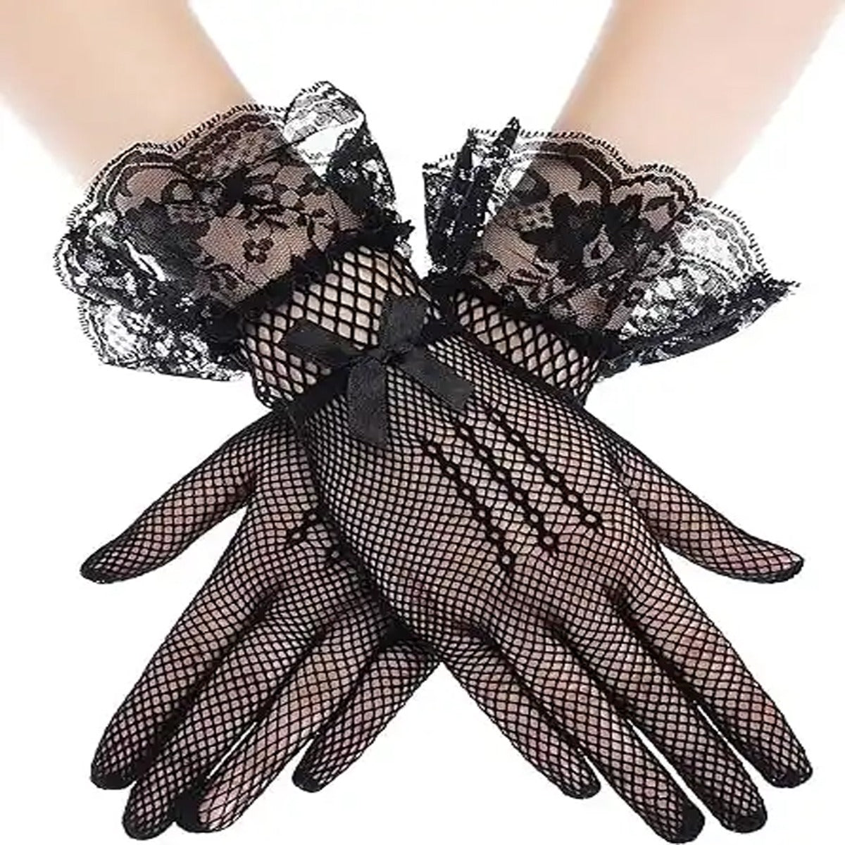 1 Pair Elegant Lace Short Gloves