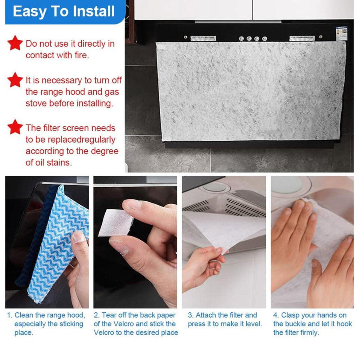 Self-cleaning Kitchen Range Hood Filter Screen Oil Suction Paper Anti Oil Stain Cotton Film Household