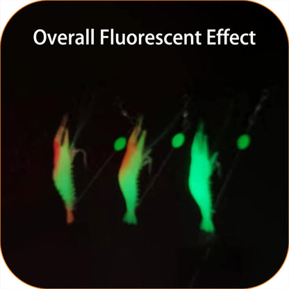 7 pcs / OPP Luminous Shrimp Silicon Soft Lure Catch Fish Artificial Bait Hook
