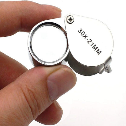 Pocket Jewelry Loupe 30x 21mm Jewelers Eye Magnifying Glass