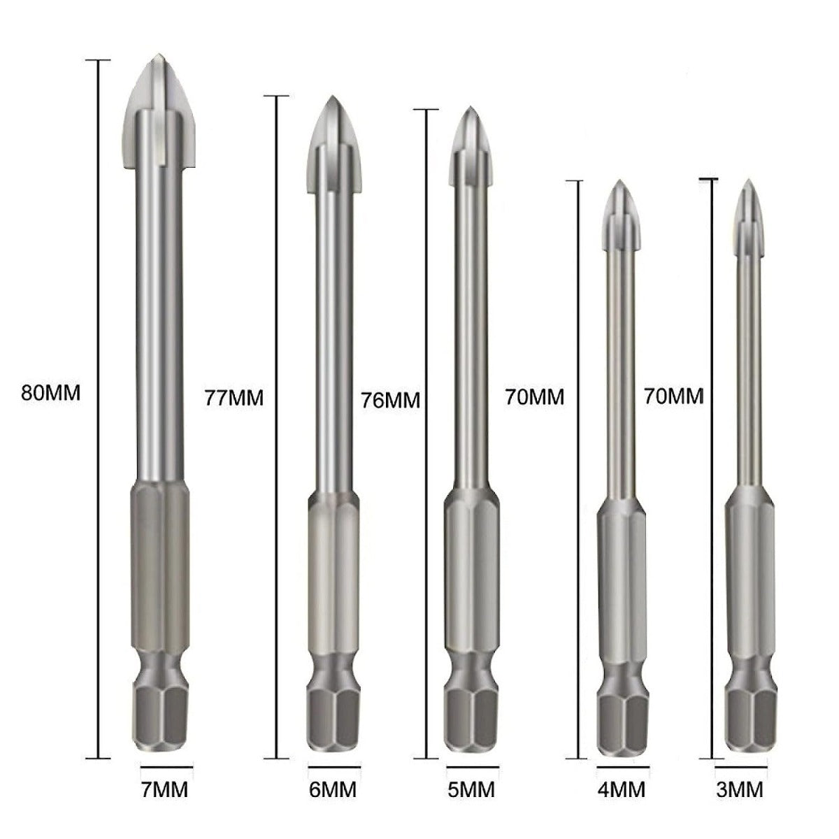 5pcs Efficient Universal Drill Bits