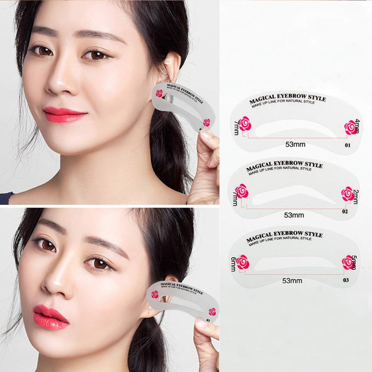 24 Styles Eyebrow Template Set