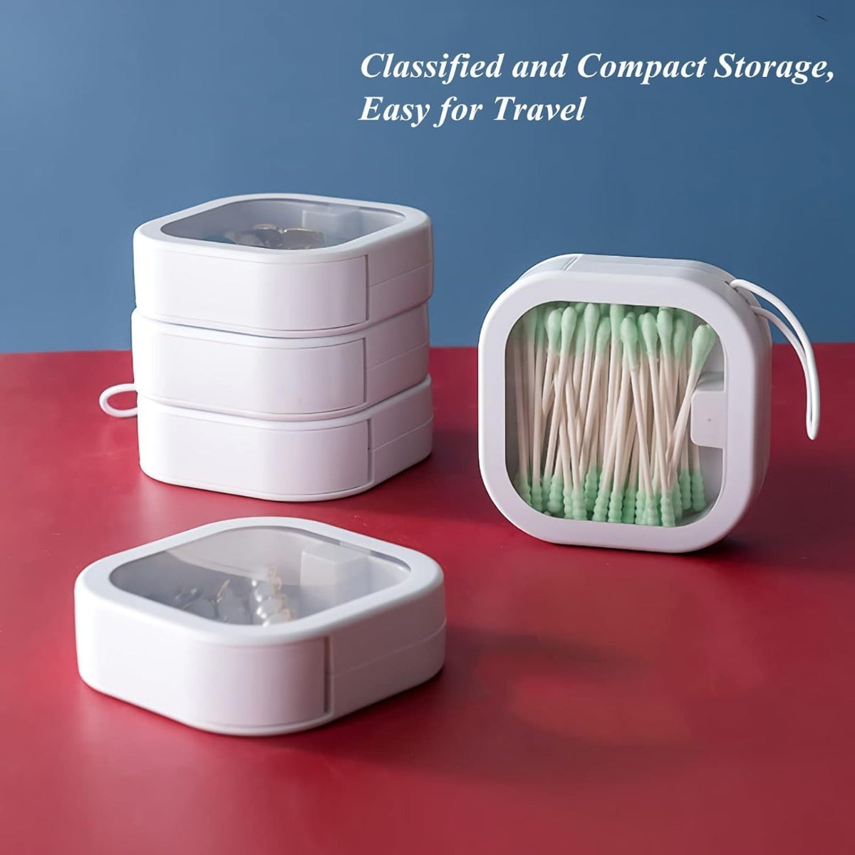 Portable Travel Qtip Holder Any Smell Item Store Box