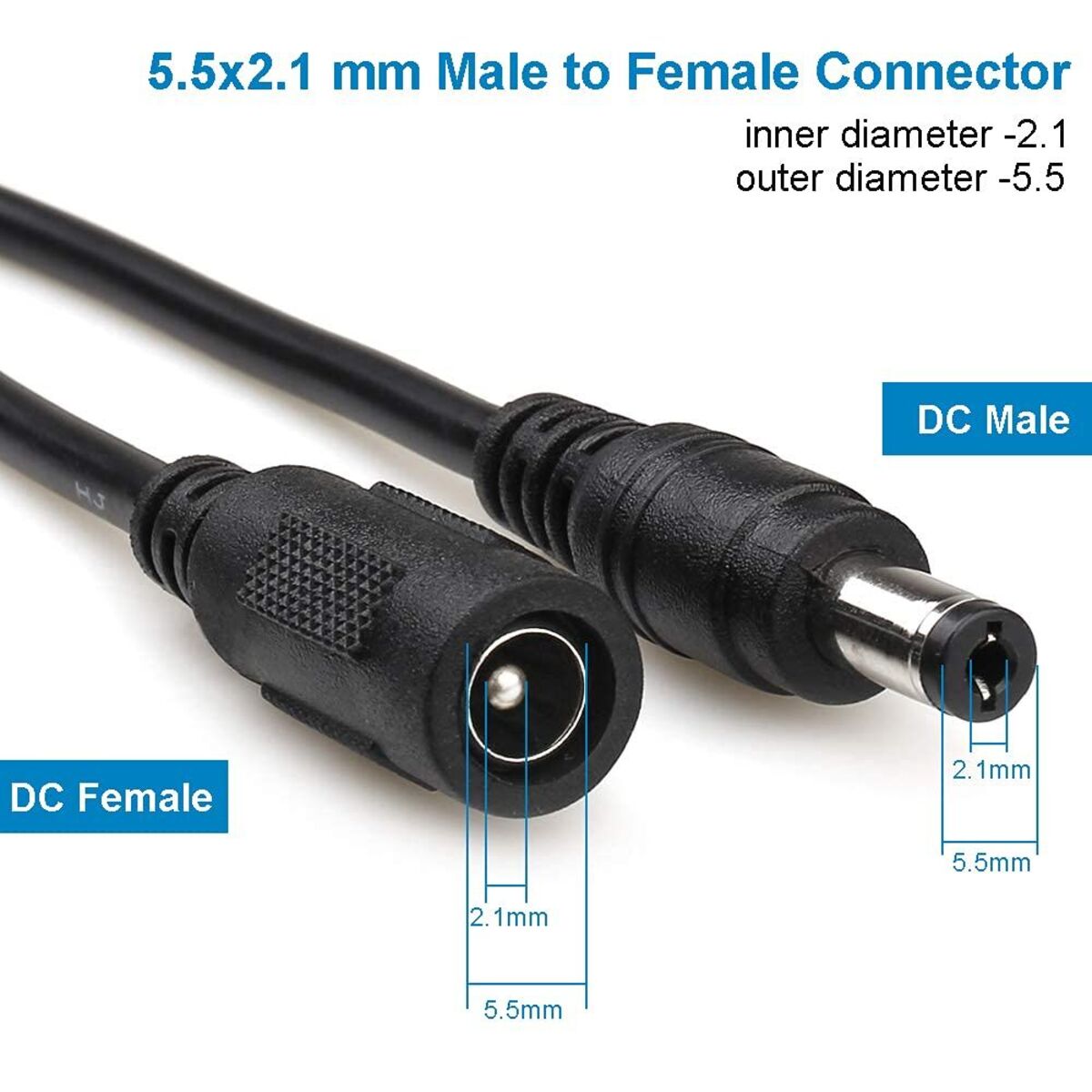 DC 12V Power Extension Cable - 5 Meter