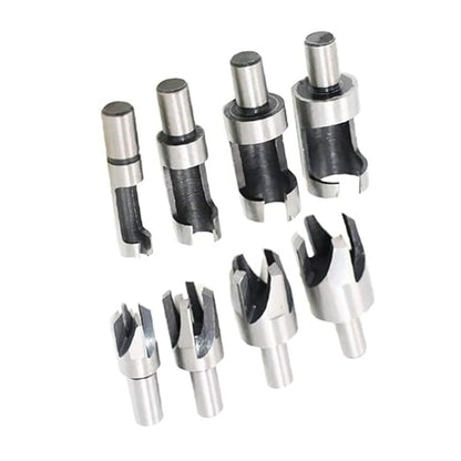1 Set of 8 Pieces Wood Plug Cutter Straight/Tapered Claw Type Drill Bit Sets