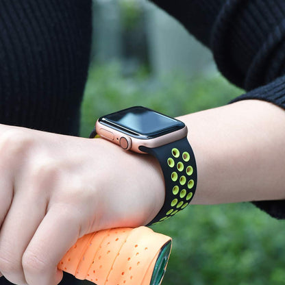 Smart Watch Silicon Band 38 MM / 42 MM-Black &amp;amp; Yellow-42mm