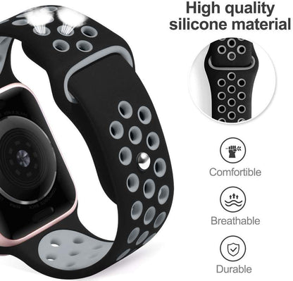 Smart Watch Silicon Band 38 MM / 42 MM-Black &amp;amp; Grey-38mm