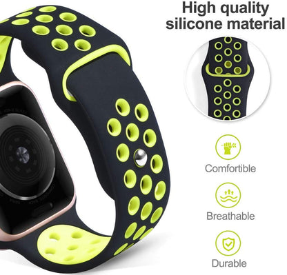 Smart Watch Silicon Band 38 MM / 42 MM-Black &amp;amp; Yellow-42mm