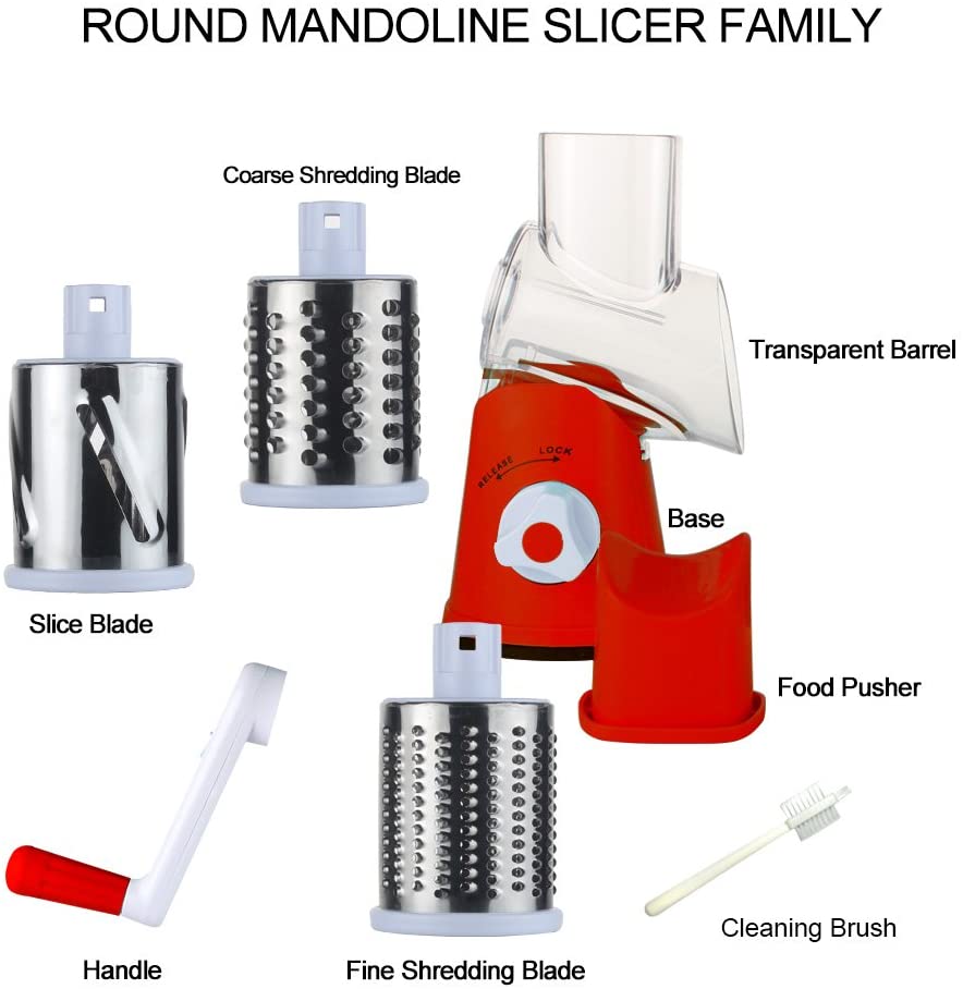 3-in-1 Vegetable Shredder-Red