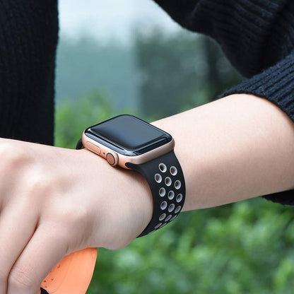 Smart Watch Silicon Band 38 MM / 42 MM-Black &amp;amp; Grey-38mm