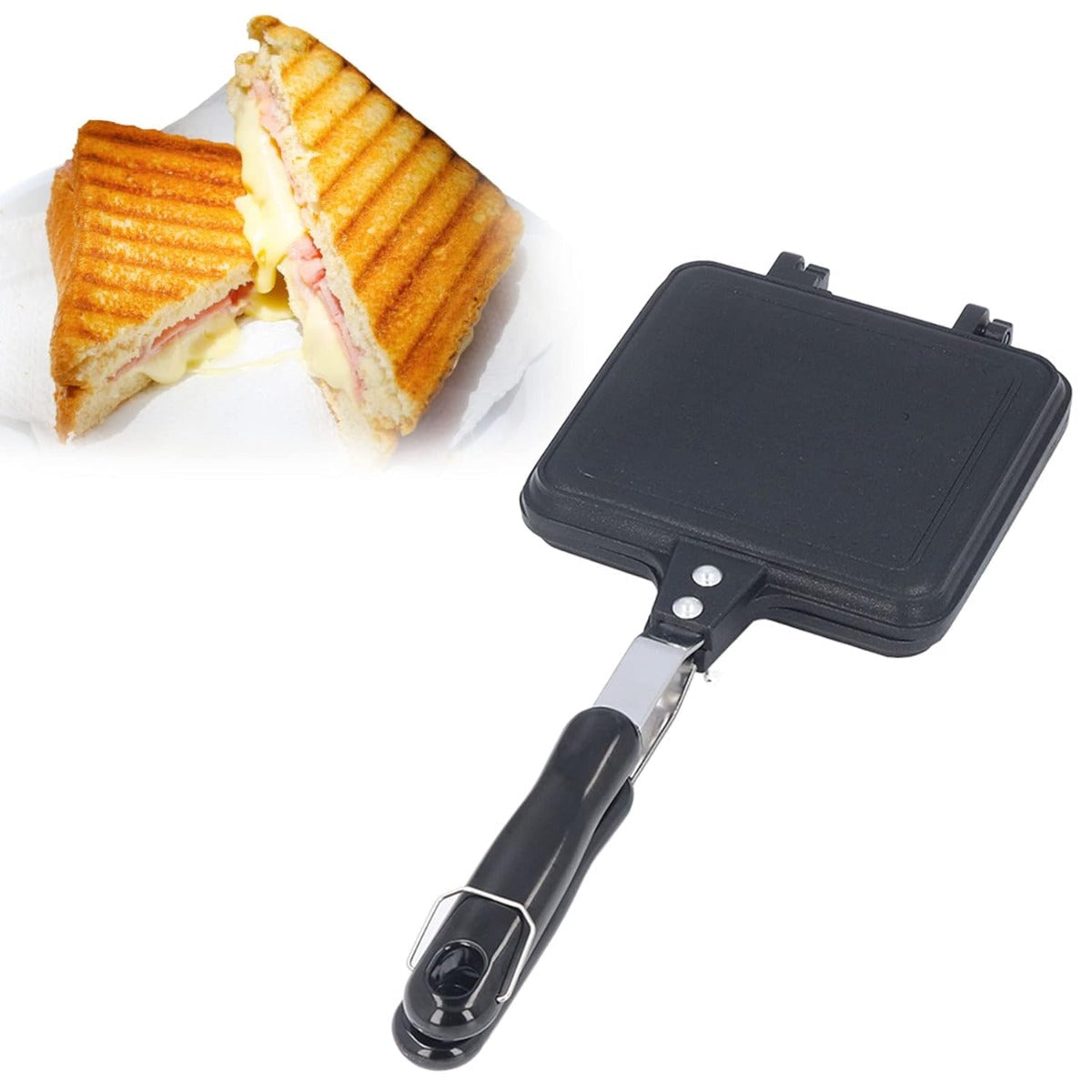 Double Sided Non-Stick Sandwich Maker, Panini Pan