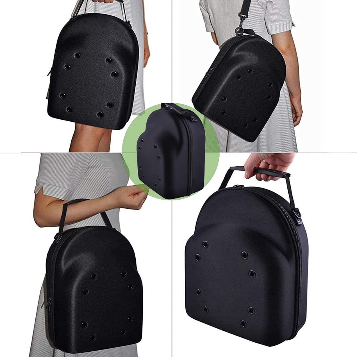 1pc High Capacity Baseball Cap Travel Case with Carry Handle and Shoulder Strap