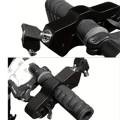 1 Set - Bicycle And Motorbike Handlebar Lock With 2 Keys