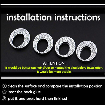 Decor Car Door Lock Cover Crystal Fit