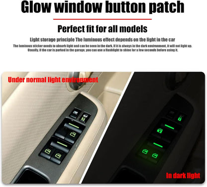 Car Window Button Luminous Sticker Lifter Switch Night Fluorescent