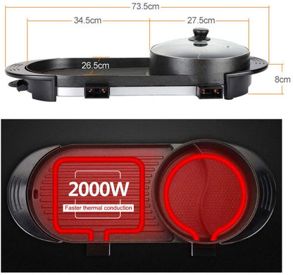 Electric Grill with hot pot