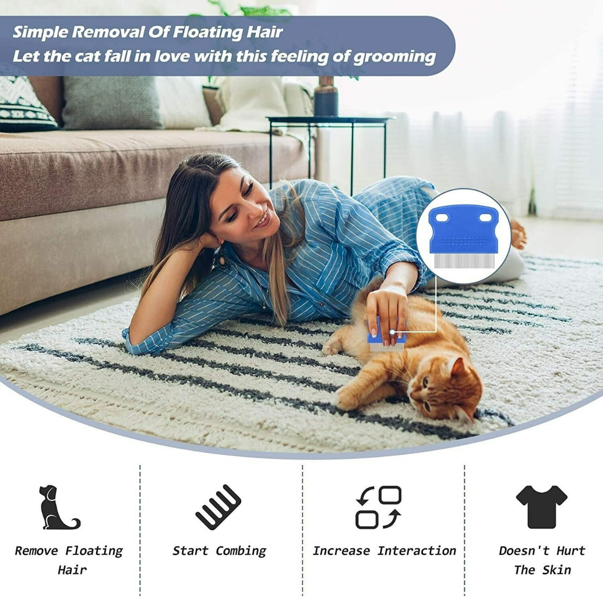 Pet Grooming Comb-Blue