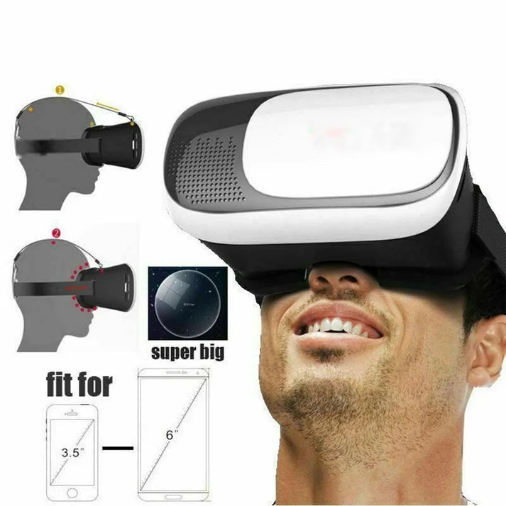 Virtual Reality Headset 3D Glasses for Smartphones with Bluetooth Remote