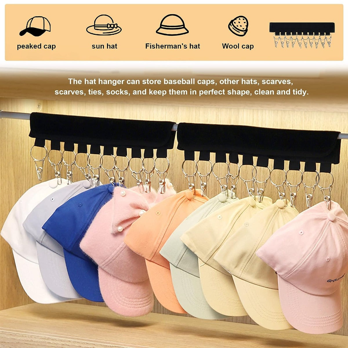 Hat Rack Cap Organizer Hanger